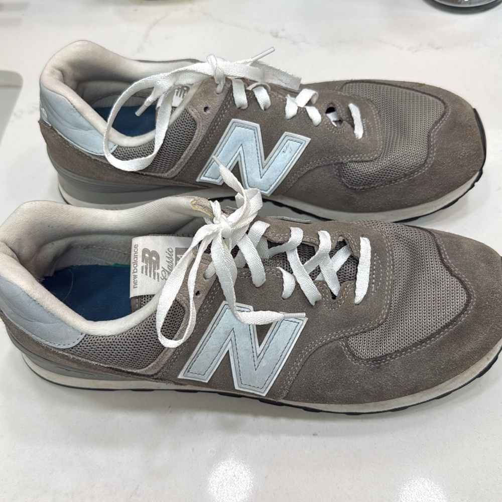 New Balance classic 574 grey tennis shoes men’s size 12 - Picture 2 of 6
